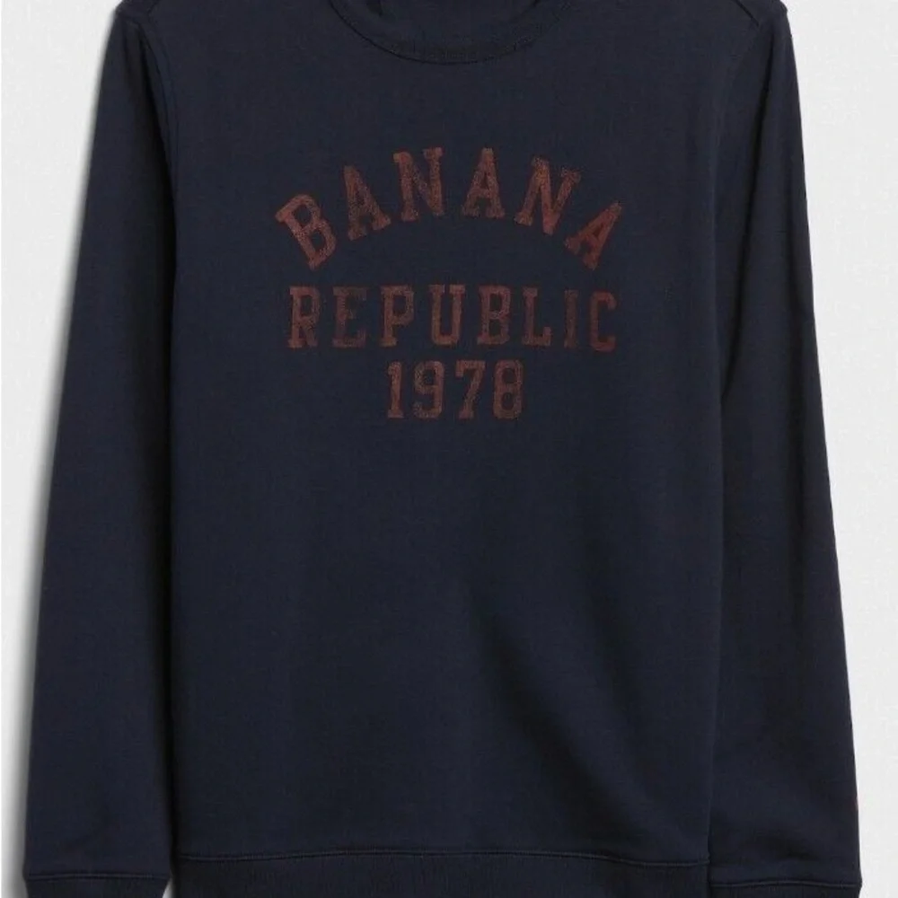 Banana Republic Men's Blue Crewneck Sweatshirt M Graphic Print Logo Casual
